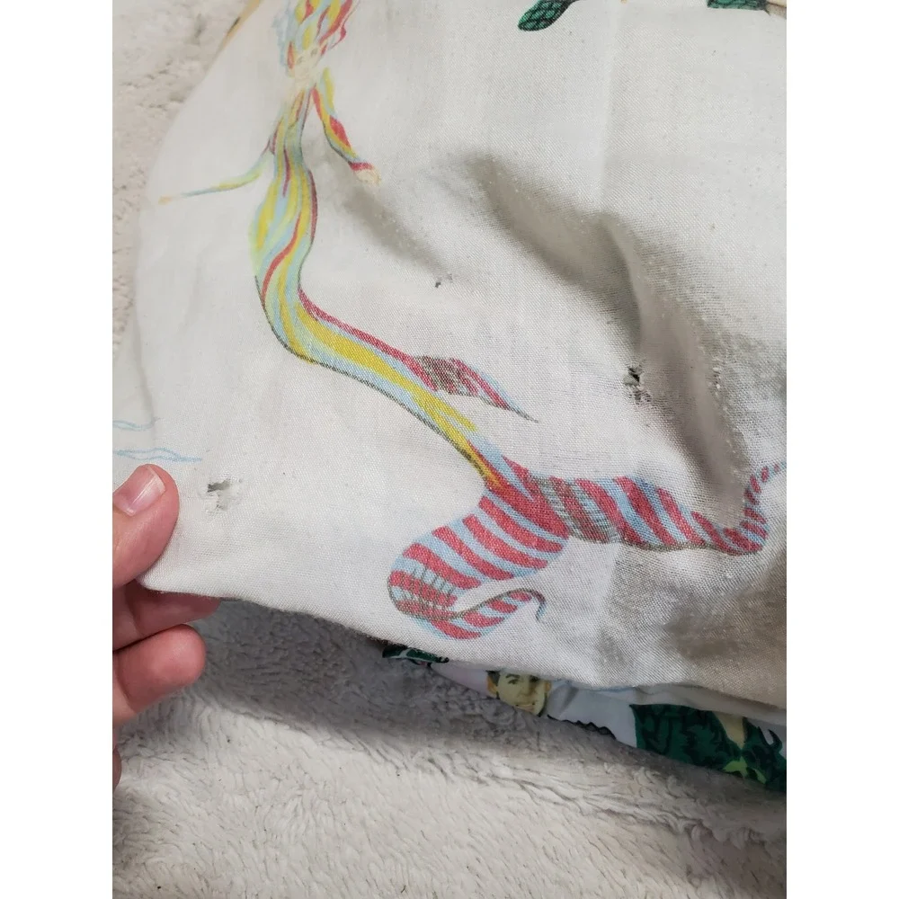 Vintage Hook Movie Peter Pan Tinkerbell Retro Twin Bedding Flat Fitted Sheet Set